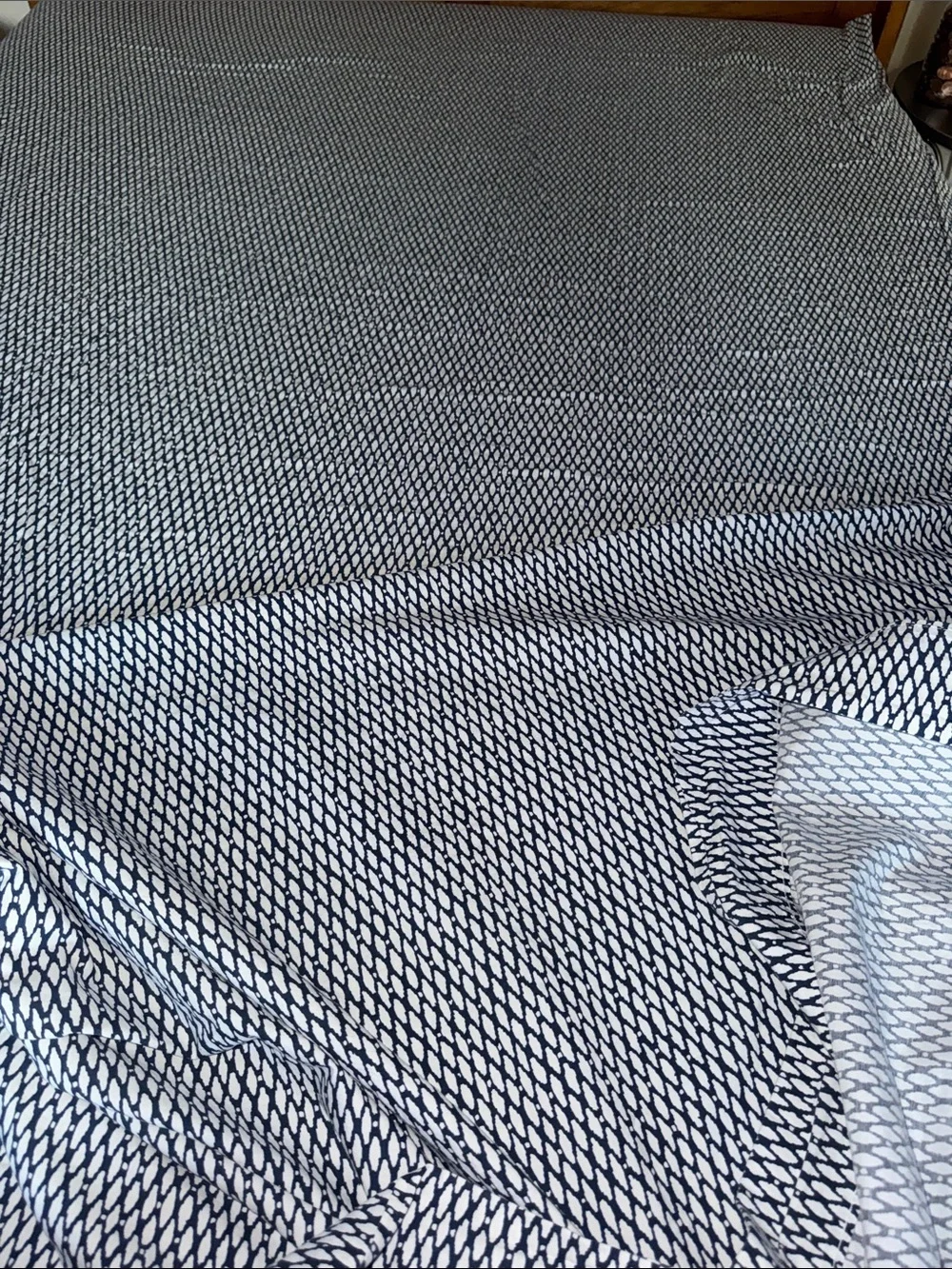 Striped Navy and White Comforter Set